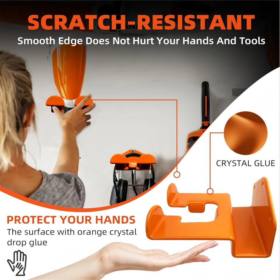 2 PIEZAS Percha Herbicida Percha Jardín Herramienta Eléctrica Gancho Montaje en Pared Naranja Foto 4 de 4