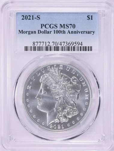 2021 S Morgan Silver Dollar $1 100th Anniversary PCGS MS 70