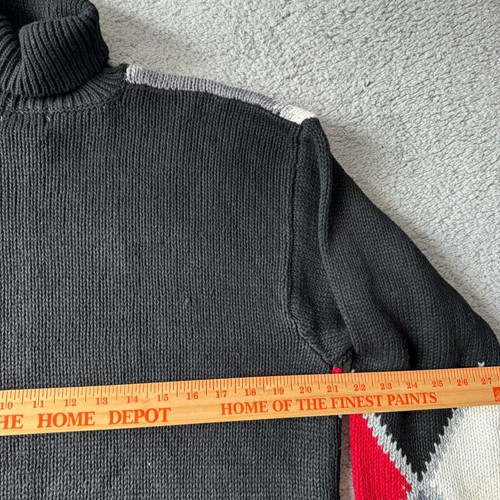 VINTAGE Leslie Fay Sport Pullover Damen Medium rot schwarz Agryle Rollkragen Ugly - Bild 8 von 10