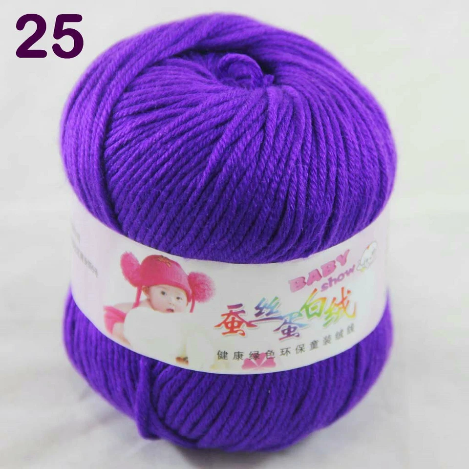 Sale 8 Skeinsx50gr DK Baby Cashmere Silk Wool Children Hand Knit Crochet Yarn 25 - Image 2 of 4