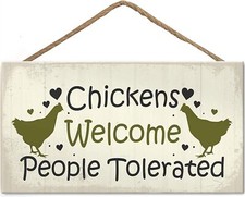 Funny Chicken Sign Hanging Pet Accessories Garden Plaque...