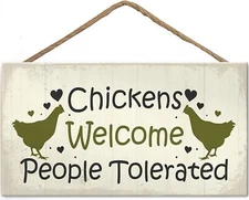 Funny Chicken Sign Hanging Pet Accessories Garden Plaque... 