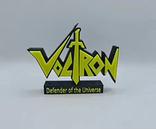 1980's Voltron Defender of the Universe Sign Desktop Shelf Art Logo