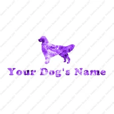 Custom Golden Retriever Dog Name Decal Sticker - 25 Printed Fills - 6 Fonts