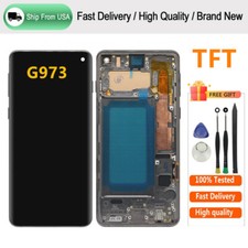 TFT LCD Display Touch Screen Digitizer Frame Replace For Samsung Galaxy S10 G973