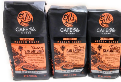 HEB Cafe Ole - SAN ANTONIO Medium Roast Ground  Coffee 12oz 3 Pk Texas