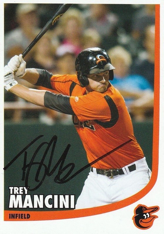 Baltimore Orioles Trey Mancini autographed 3.5 x 5 team issued card