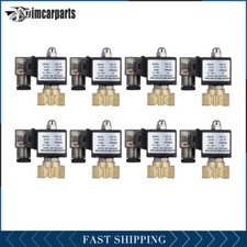 8x 1/4" NPT Brass Electric Solenoid Air Ride Suspension Valve Air N/C 110-120V