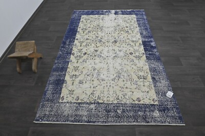 #ad Oushak Turkish Vintage Rug 5x8 Kilim Rug Anatolian Handmade Boho Decor BEIGE $232.00