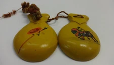Castanets Vintage Original Pair Flamenco Music Traditional Percussion Instrument