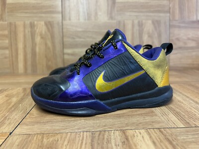 RARE? Nike Kobe 5 Lakers Away Black Gold Purple Sneakers Sz  display picture 3