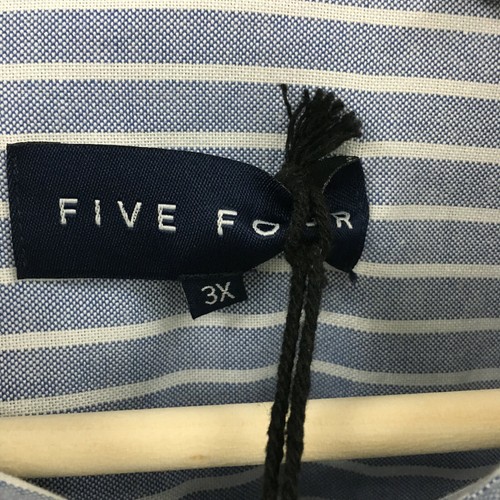 NEW Mens 3XL FIVE FOUR Valmont Dress Shirt Blue Striped XXL -SUPERB- 8c - Picture 3 of 7