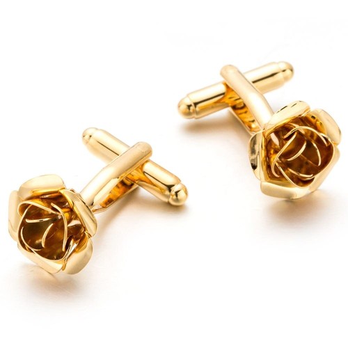 High Quality Men's Shirt Cuff Button Gold Red Rose Cufflinks Wedding Suits Gifts - Picture 14 of 20