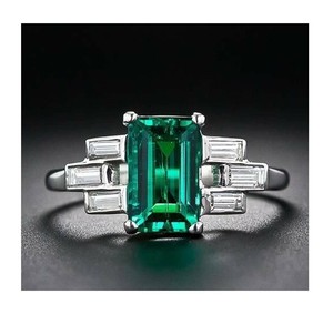 emerald art deco ring