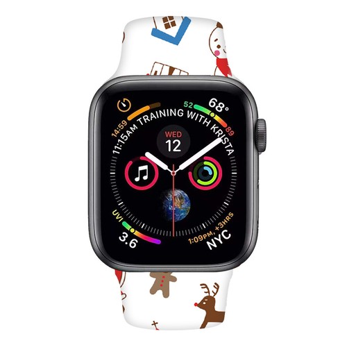 Silicone Straps For Apple Watch Series 6 SE 5 4 3 2 1 Christmas Wristwatch Band - Picture 62 of 157