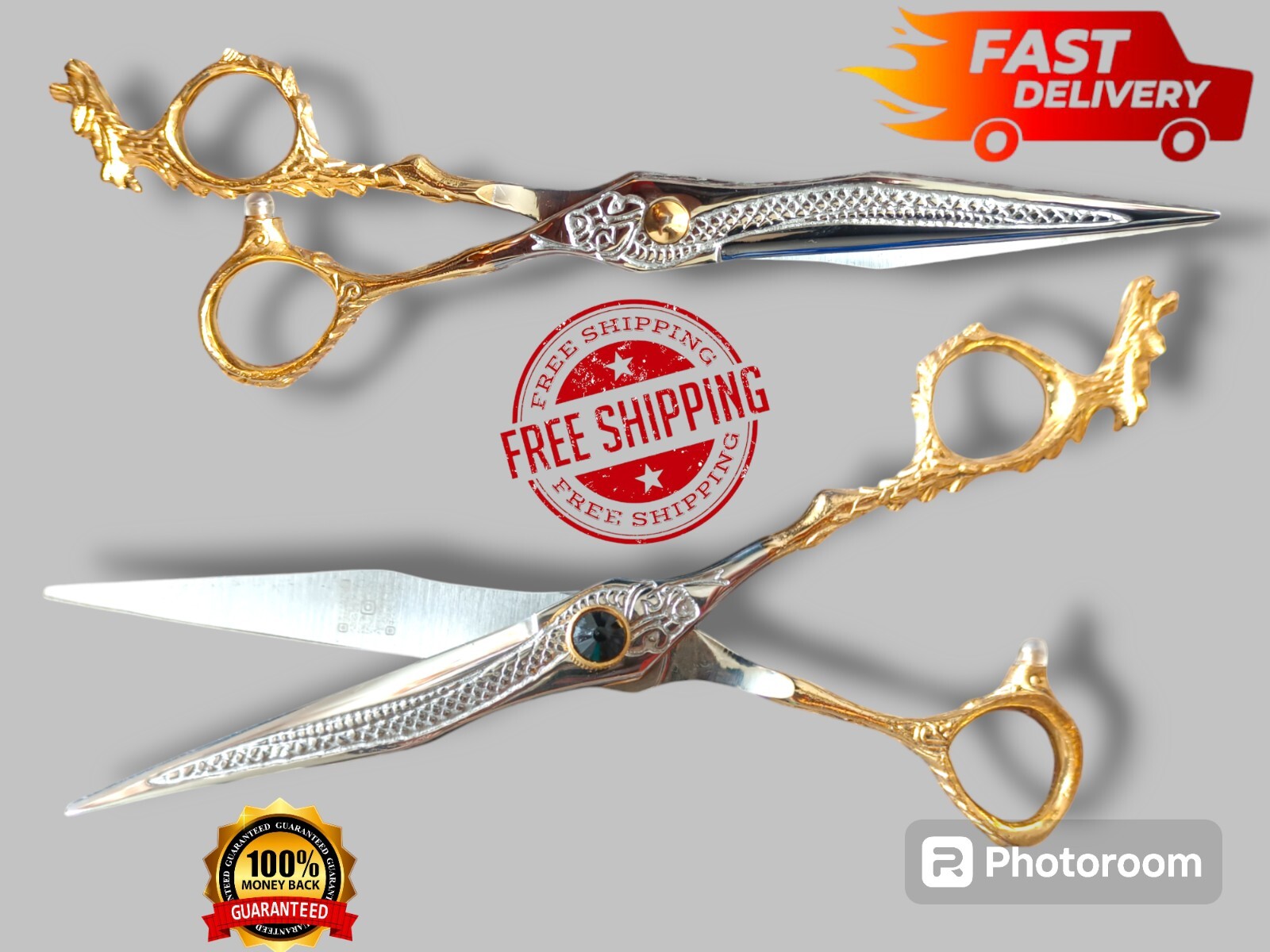 "Tijeras de peluquería profesionales de 7"" tijeras de dragón de corte de pelo de salón de peluquería"