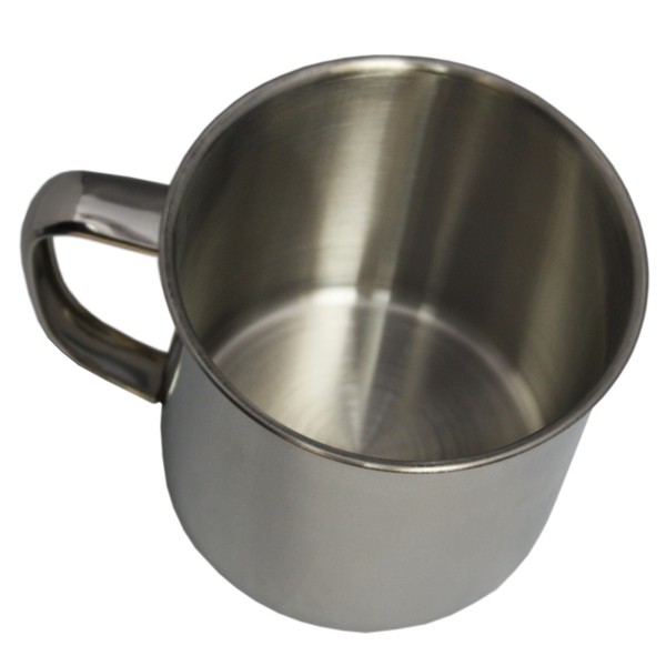 Mfh Edelstahl Tasse Becher 8 X 7,5 Cm Campingtasse Teebecher 250 Ml Mit Henkel-image