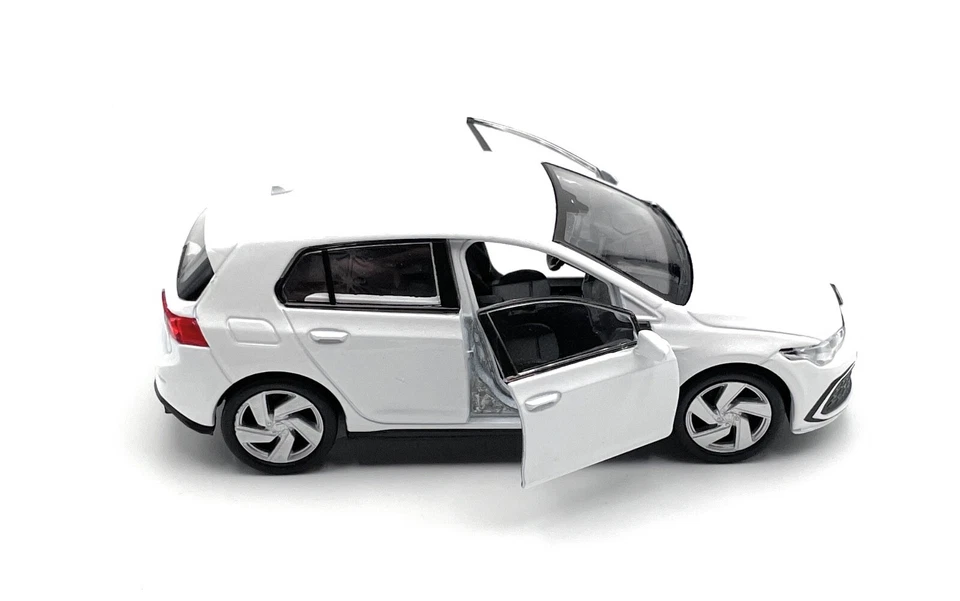 Modellino Auto VW Golf 8 L GTI 1:34-39 Bianco Miniatura Veicolo - Immagine 4 di 4