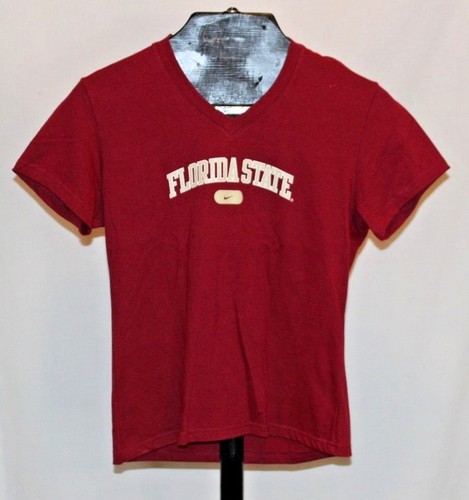 NWT Nike Team Florida State Seminoles Maroon V-neck Women's T-shirt Size M 8-10