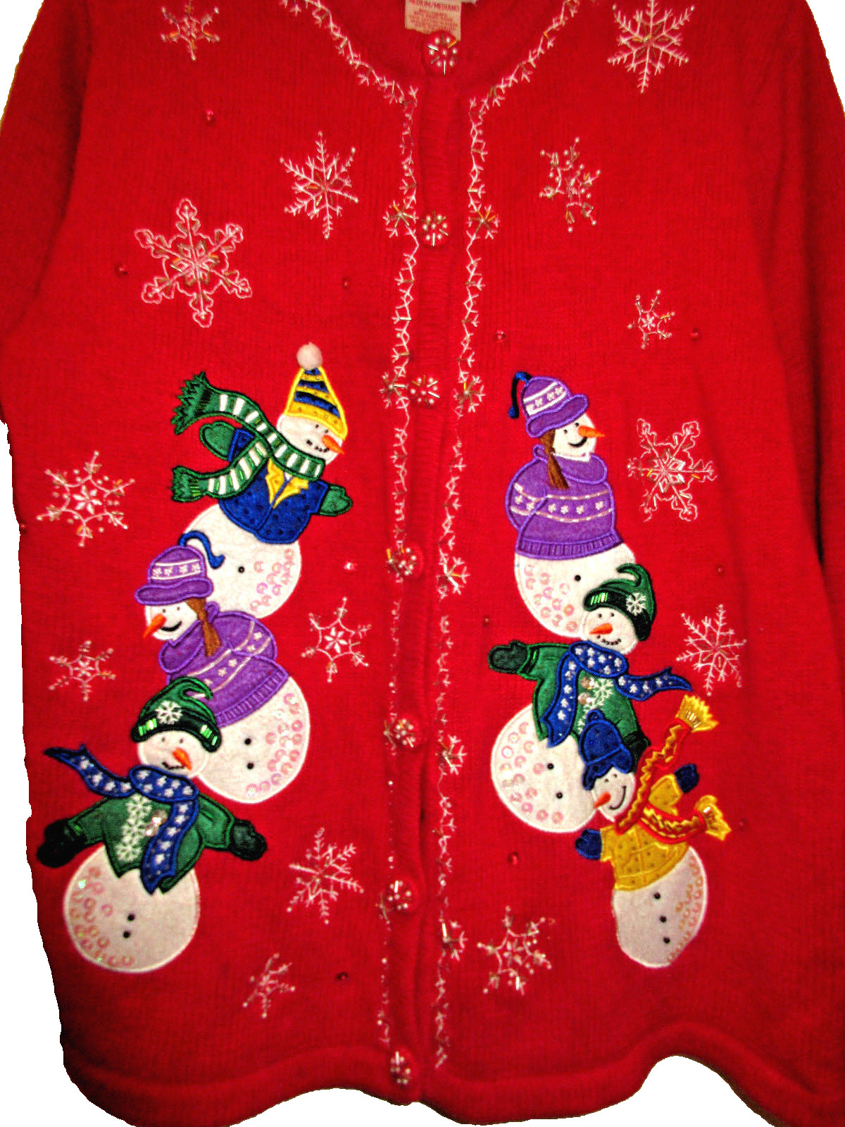 Womens Basic Editions M Button Sweater Winter Sno… - image 3