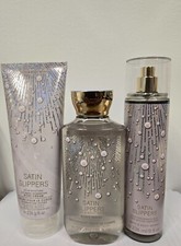 Bath Body Works Satin Slippers Set Body Wash Cream Fragrance Mist