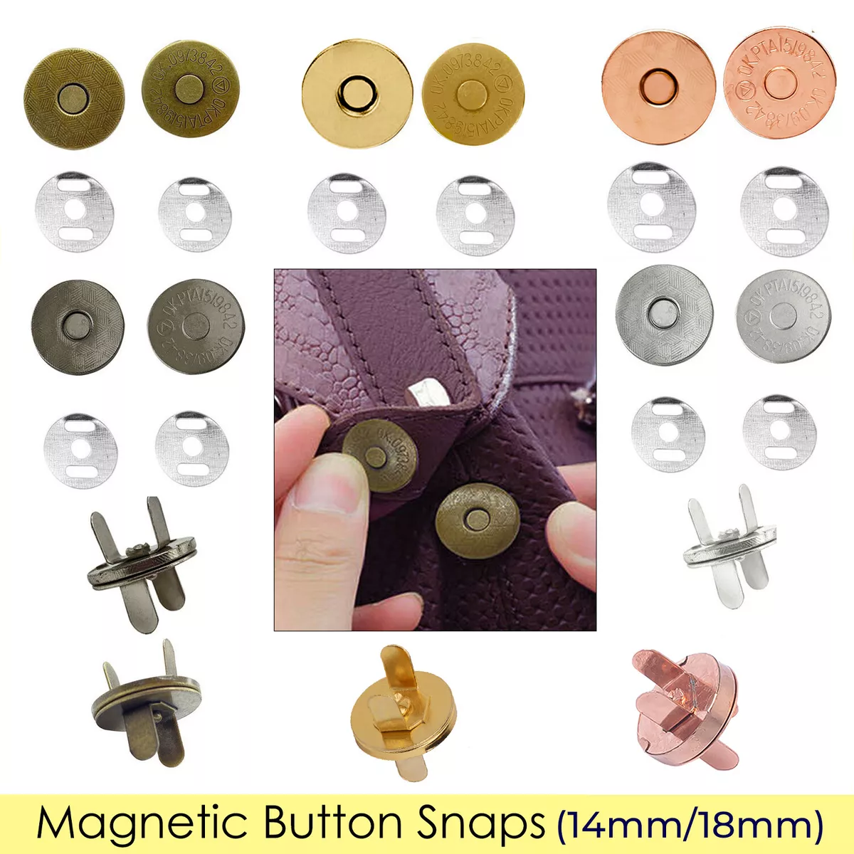 Magnetic Button Clasp, 14mm 18mm Magnetic Buttons Snap Button