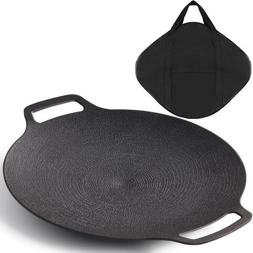 Korean Grill Pan with Nonstick 6-Layer Coating, 13" Round BBQ Griddle with Ba...