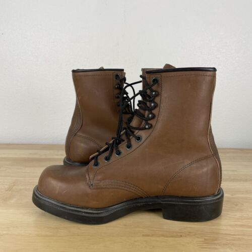 Stivali morbidi vintage Red Wing 953 supersole pelle marrone uomo 7 made in USA INDOSSATI UNA VOLTA! - Foto 7 di 19