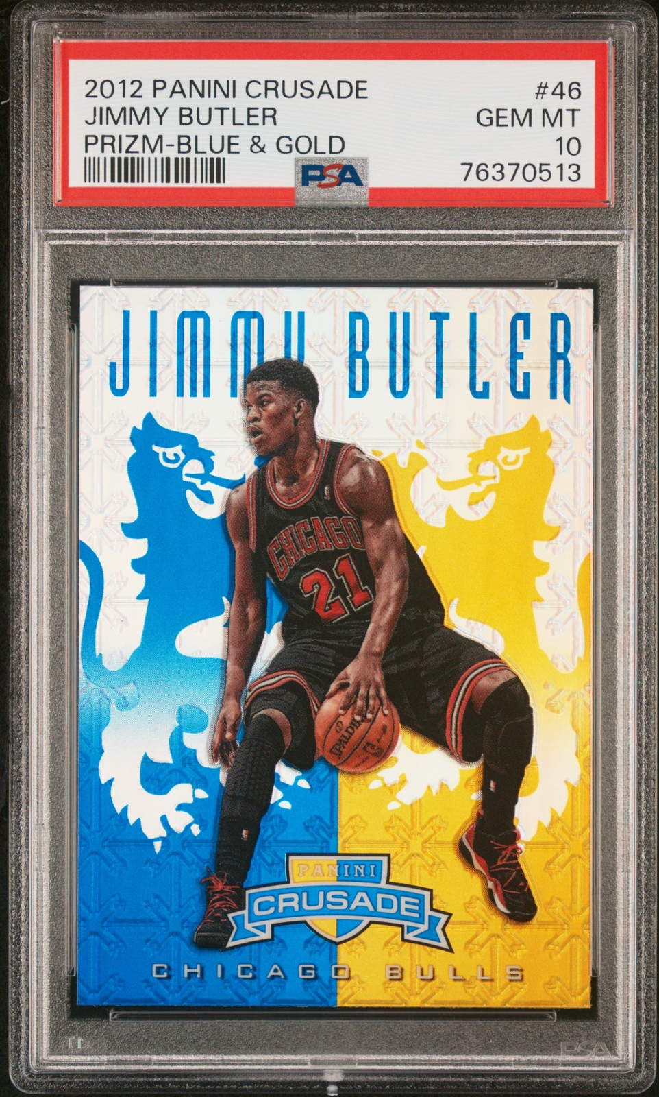 2012 PANINI CRUSADE PRIZM BLUE & GOLD #46 JIMMY BUTLER PSA 10