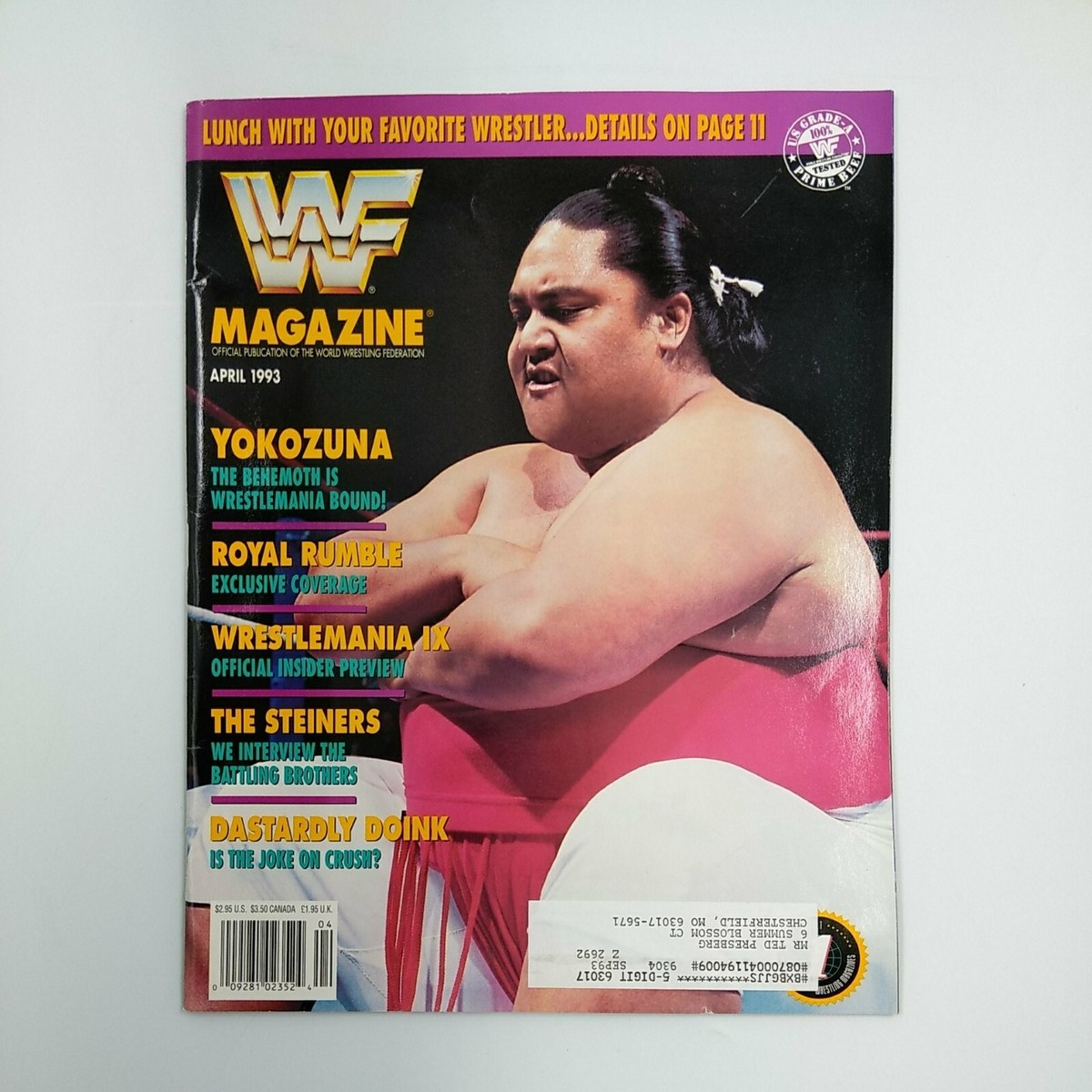 WWF World Wrestling Magazine - April 1993 Vol. 12 No. 4 - Yokozuna