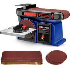 WORKPRO Belt Disc Sander 4 in. x 36 in. Belt  6 in. Disc Sander 6pcs Sandpapers