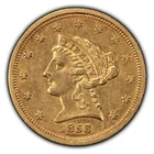 1856 $2.50 Liberty Head Gold Quarter Eagle - Luster - AU - SKU-G1160