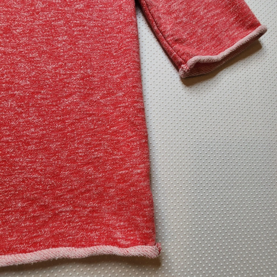 Sudadera para mujer Gap roja mediana manga 3/4 dobladillo crudo mezcla de algodón Foto 2 de 4