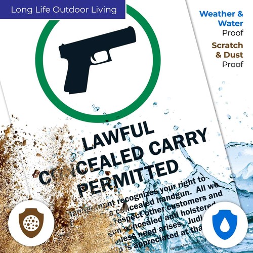 Lawful Concealed Carry Permitted Sign, - Picture 22 of 86