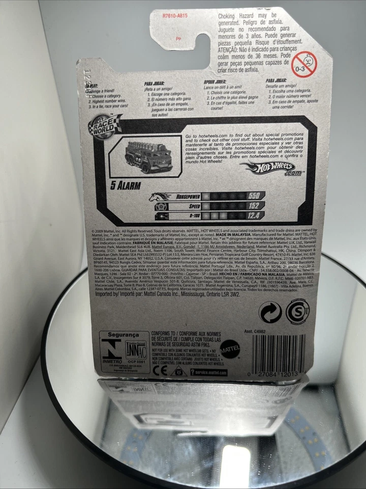 2010 Hot Wheels #179 Race World City 5 Alarm Fire Green D1 - Image 4 of 4