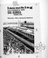 USS Georgia SSBN-729 Launching 1982 General Dynamics Submarine Original Art
