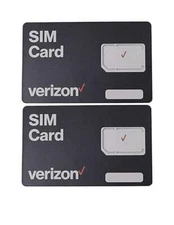 2X New Verizon Wireless 4G LTE Verizon SIM Cards - 3 in 1 Triple Cut Nano Micro 