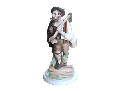Wallendorf Germany Fasold Stauch Bock #17413  Woodcutter/Lumberjack 8'' Figurine
