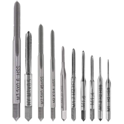 Yakamoz 10Pcs Micro Taps Bits Mini Machine Screw Drill Tap Set Metric Thread Scr