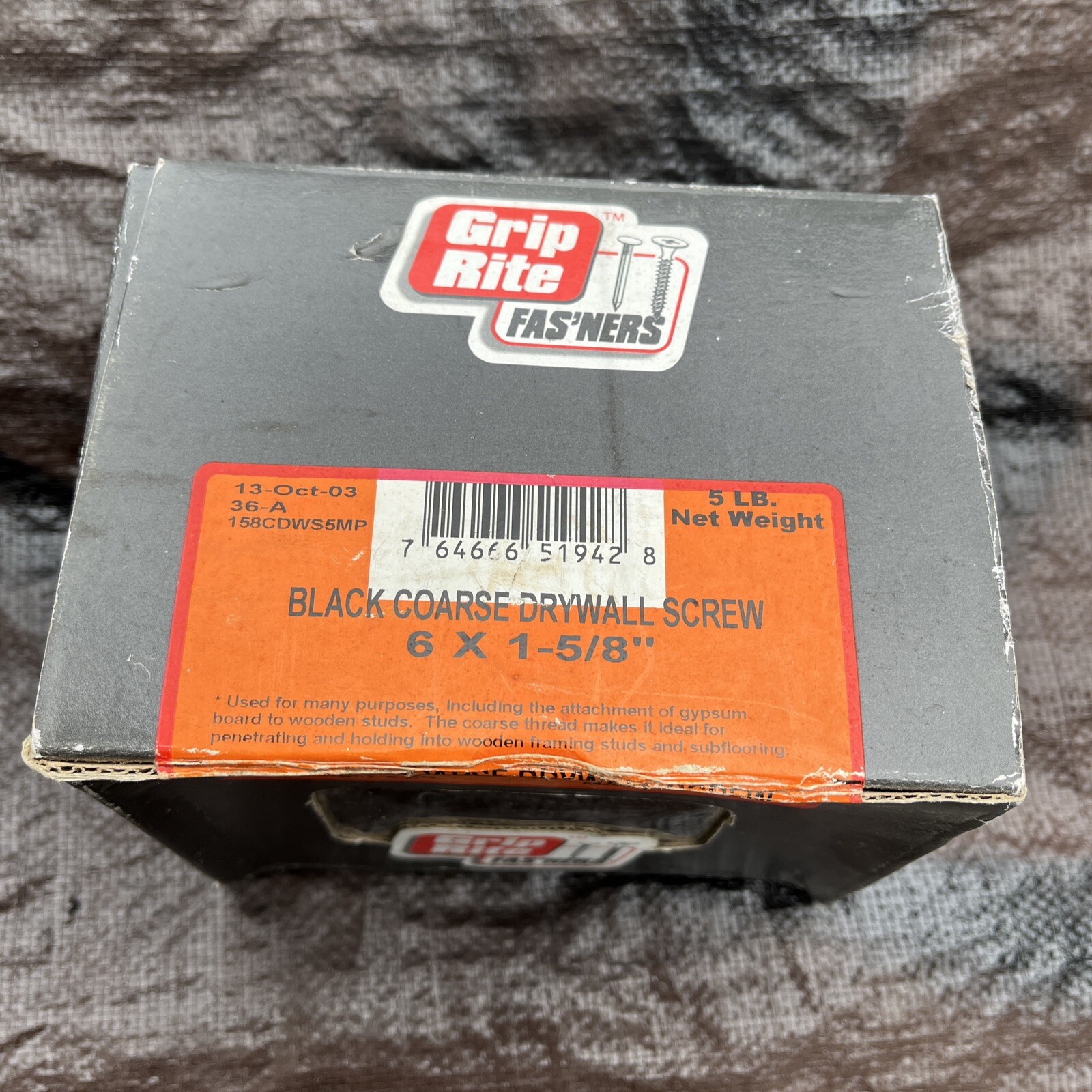 Grip-Rite Drywall Screws #6 x 1-5/8 in. Philips Bugle-Head in Black (5 ...
