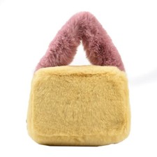Women Girls Faux Fur Handbag Bag Cute Furry Fluffy Crossbody Mini Bag Winter