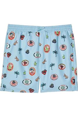 Vans Boy's Primary Print Elastic Boardshorts Blue Glow