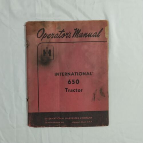 Manual de operación de tractor International 650 vintage - legible con daños menores - Imagen 1 de 6