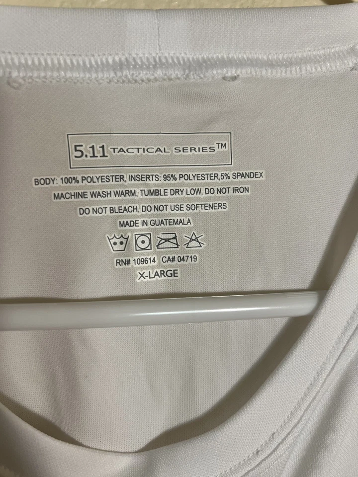 5.11 Tactical Men's Loose Fit Crew Short Sleeve Shirt Style 40007 White Size XL - Image 3 of 4