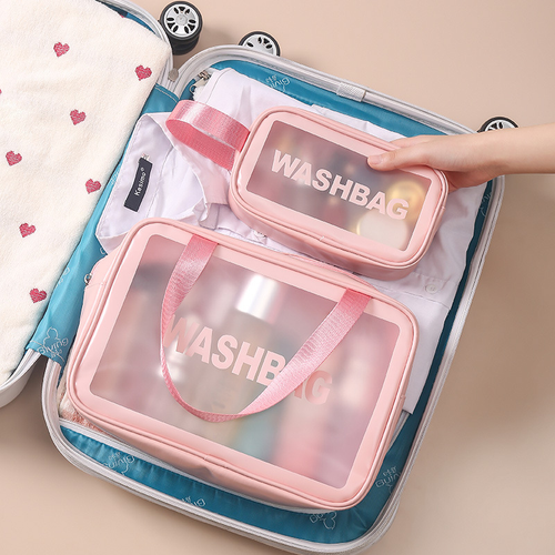 Makeup Bag PVC Transparent Storage Bag Female Travel Large Capacity Storage Bag - Picture 2 of 6