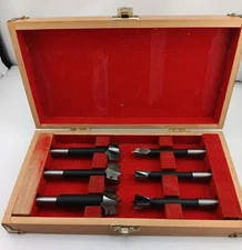 Set of AMT A-707 Forstner Drill Bits 1 in, 7/8 in, 3/4 in, 5/8 in, 1/2 in,3/8 in