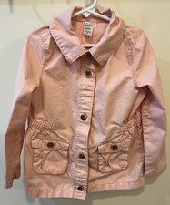 Carters Kids Girls Jean Jacket Button Up Long Sleeve Pink Girls Size 7/7A