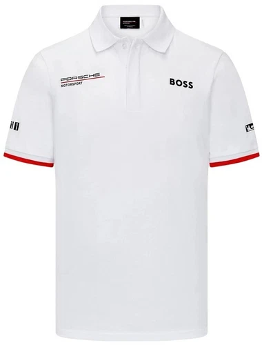 AUTHENTIC PORSCHE MOTORSPORT MEN'S TEAM  WHITE POLO  NEW *DDP NO US CUSTOMS FEE