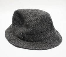 DOOGEN DONEGAL IRELAND Tweed Wool Unisex Fedora Hat Size M 58 7 1/8 Charcoalgrey