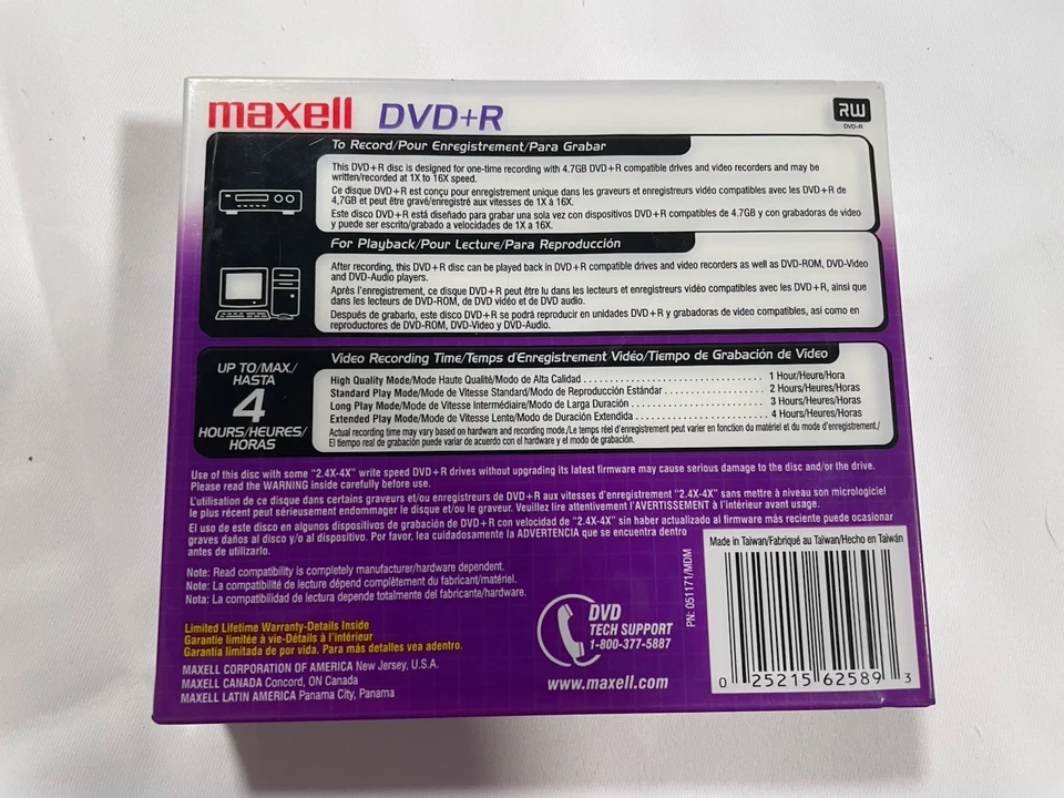 Maxell DVD+R: Recordable  16x, 4.7GB, 120 Minutes, Single Sided- 3 Pack - Image 2 of 2